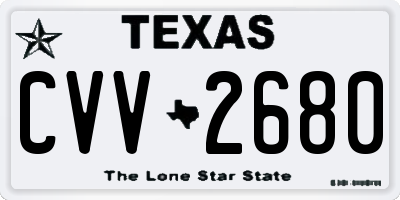 TX license plate CVV2680