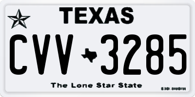 TX license plate CVV3285