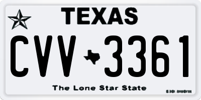 TX license plate CVV3361
