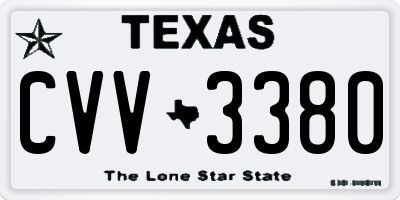 TX license plate CVV3380