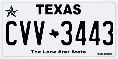 TX license plate CVV3443