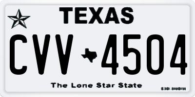 TX license plate CVV4504