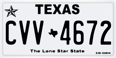 TX license plate CVV4672