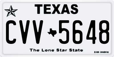 TX license plate CVV5648