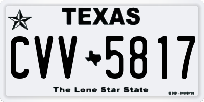 TX license plate CVV5817