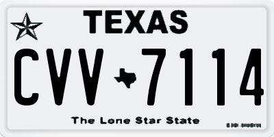 TX license plate CVV7114