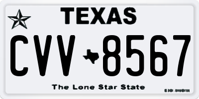 TX license plate CVV8567