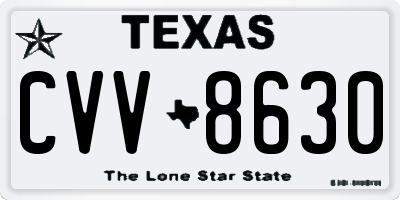 TX license plate CVV8630