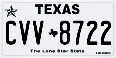 TX license plate CVV8722