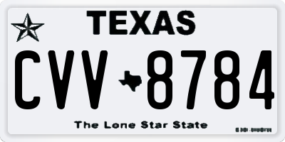 TX license plate CVV8784