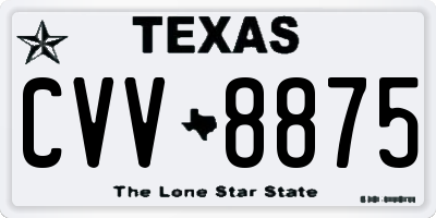 TX license plate CVV8875