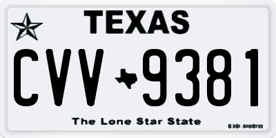 TX license plate CVV9381