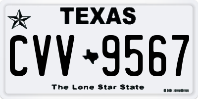TX license plate CVV9567