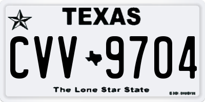 TX license plate CVV9704