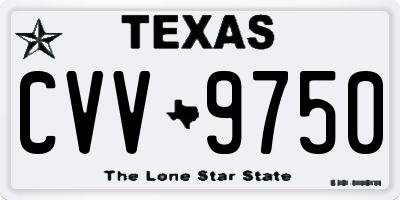 TX license plate CVV9750