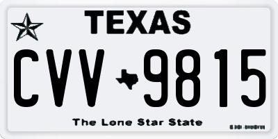 TX license plate CVV9815