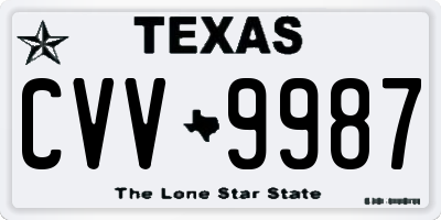 TX license plate CVV9987