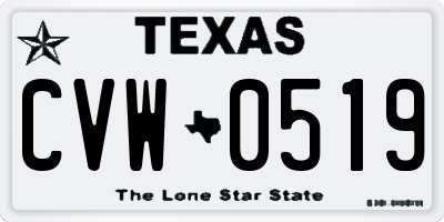 TX license plate CVW0519