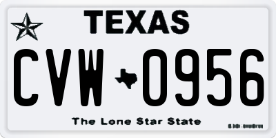 TX license plate CVW0956