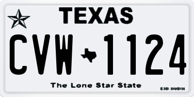 TX license plate CVW1124