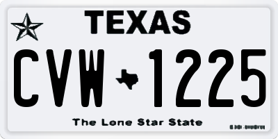 TX license plate CVW1225
