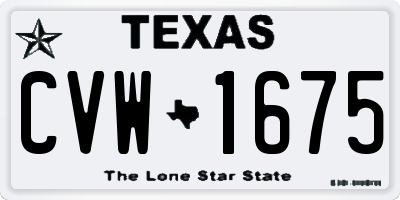 TX license plate CVW1675