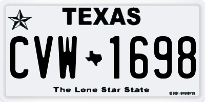 TX license plate CVW1698