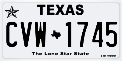 TX license plate CVW1745