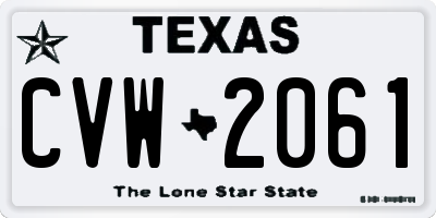TX license plate CVW2061