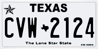 TX license plate CVW2124