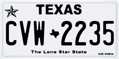 TX license plate CVW2235
