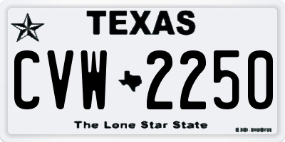 TX license plate CVW2250