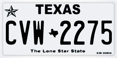 TX license plate CVW2275