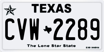 TX license plate CVW2289