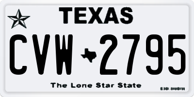 TX license plate CVW2795