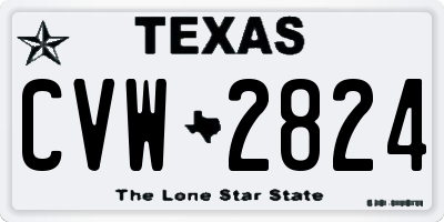 TX license plate CVW2824