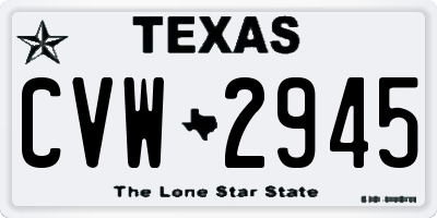 TX license plate CVW2945