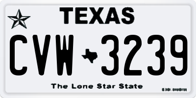TX license plate CVW3239