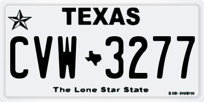 TX license plate CVW3277
