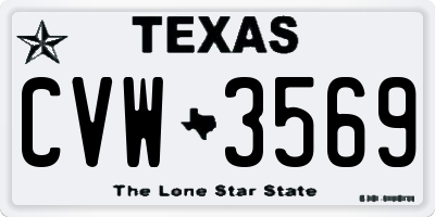 TX license plate CVW3569