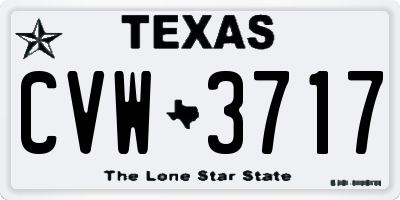 TX license plate CVW3717