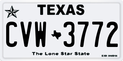 TX license plate CVW3772