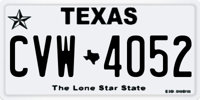 TX license plate CVW4052