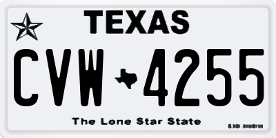 TX license plate CVW4255