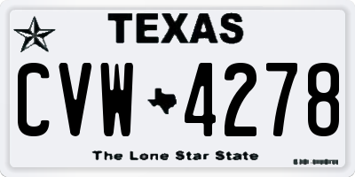 TX license plate CVW4278