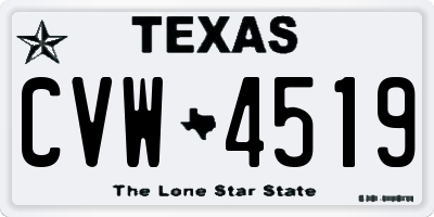 TX license plate CVW4519