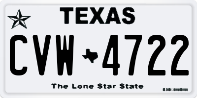 TX license plate CVW4722