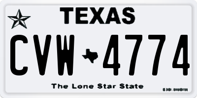TX license plate CVW4774