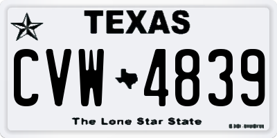 TX license plate CVW4839