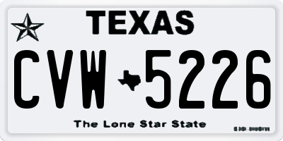 TX license plate CVW5226